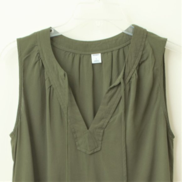 Old Navy Dark Green Sleeveless Tie front, Small - Picture 2 of 8